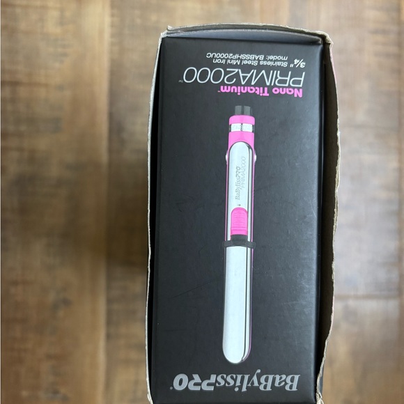 BaBylissPRO nano Titanium stainless steel miniPink Hair Straightener Prima 2000 - Picture 6 of 7